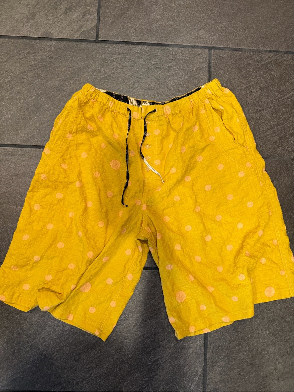 Free People Women's Golden Yellow Polka Dot Lounge Shorts